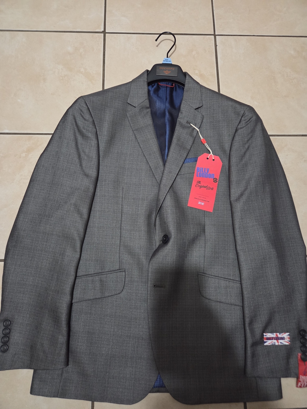 Billy London Men's Gray Single-Breasted Sport Coat